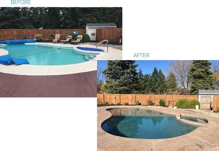 before and after backyard pool photo