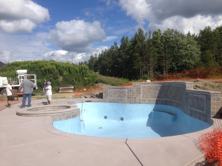 New Pool Plaster &Tiled Wall