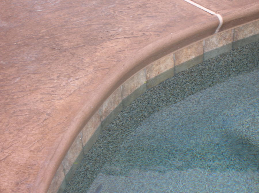 Roller Stamped Colored Concrete Coping