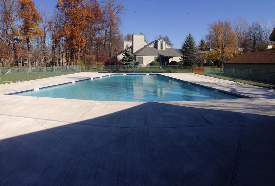 Commercial Concrete Deck, Pool Replaster, New Waterline Tile