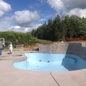 New Pool Plaster &Tiled Wall