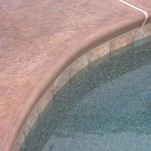 Roller Stamped Colored Concrete Coping