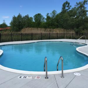 Commercial Pool: Plaster, Waterline Tile, Racing Lanes, Targets, Step Trim & Coping